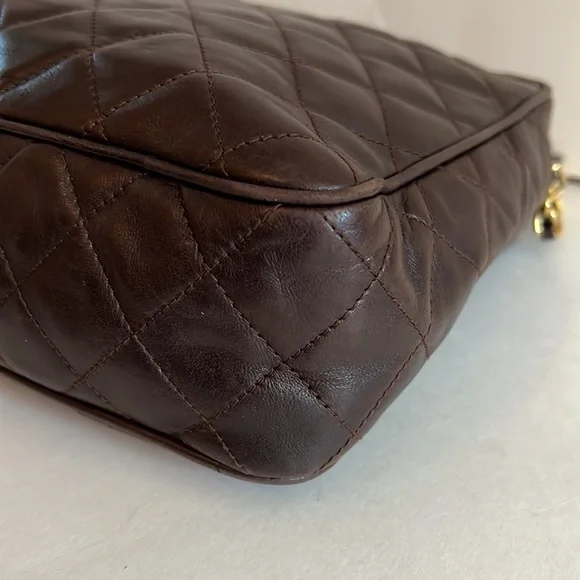 CHANEL brown lamb skin camera bag - Picture 9 of 16